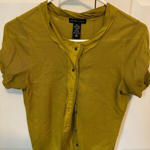 New York & Company short sleeve cardigan in mustard size small